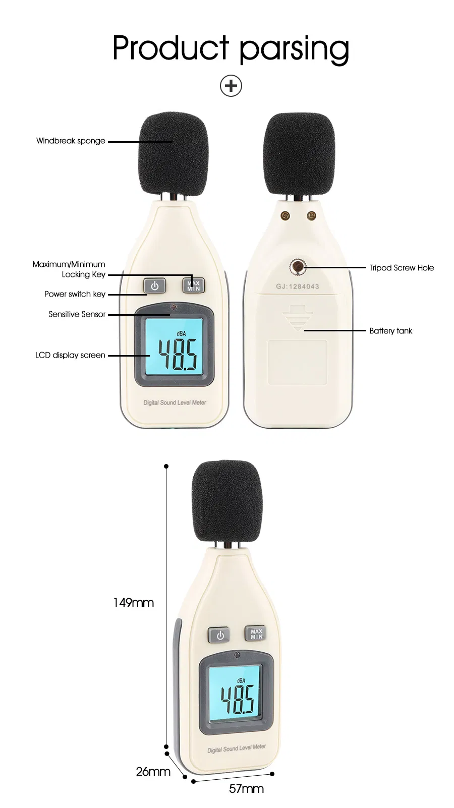 30-130dba Digital Noise Sound Level Meter 1.5dB Accuracy Decibel Logger Tester Measurment Tool Volume Measure Instrument
