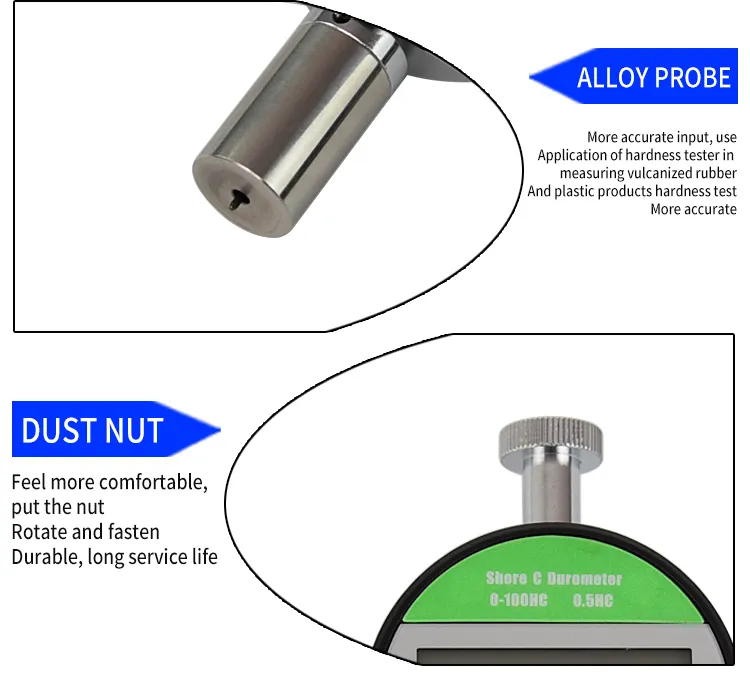 Factory Wholesale Handheld 0- 100hc Digital Shore C Hardness Tester for Rubber and Plastic Microporous Material Hardness