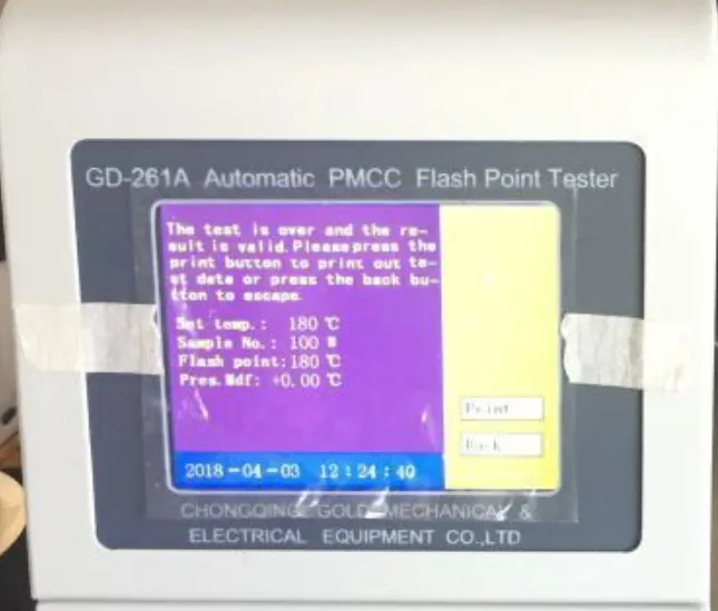 Gd-261A ASTM D93 Automatic Pensky-Martens Closed-Cup Flash Point Tester for Petroleum