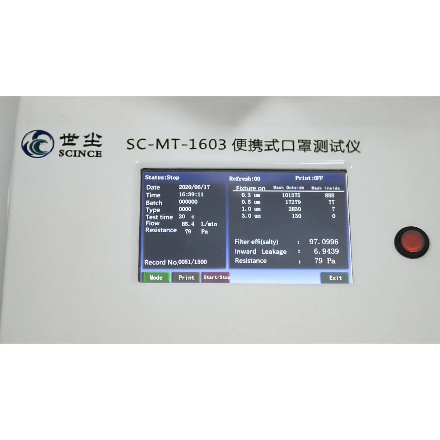 Portable Mask Comprehensive Performance Tester for Pfe, Protective Effect, Inward Leakage Testing (SC-MT- 1603 )
